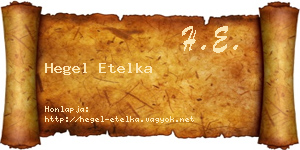 Hegel Etelka névjegykártya